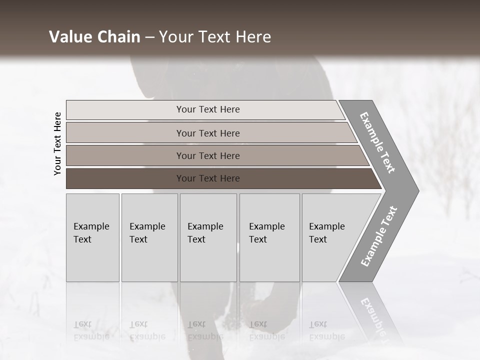 Chocolate Labrador Retriever Snow Background Playing Dog PowerPoint Template