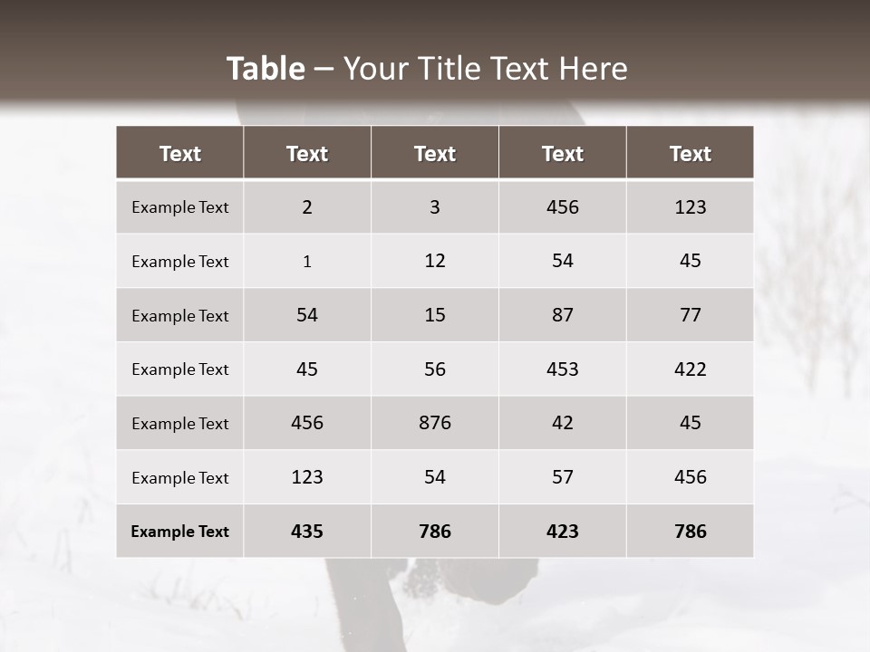 Chocolate Labrador Retriever Snow Background Playing Dog PowerPoint Template