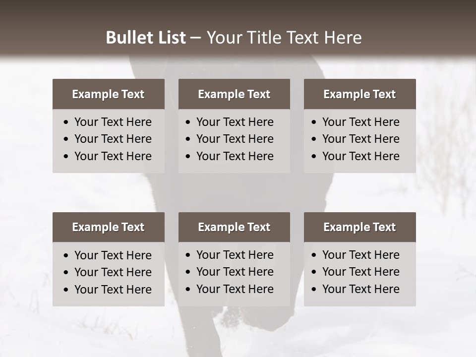 Chocolate Labrador Retriever Snow Background Playing Dog PowerPoint Template