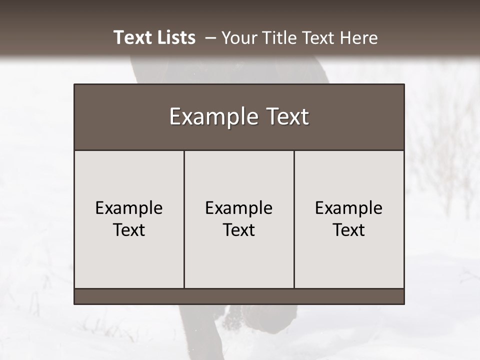 Chocolate Labrador Retriever Snow Background Playing Dog PowerPoint Template