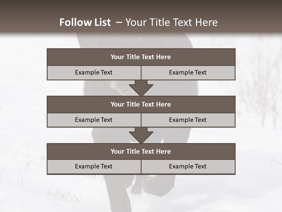 Chocolate Labrador Retriever Snow Background Playing Dog PowerPoint Template