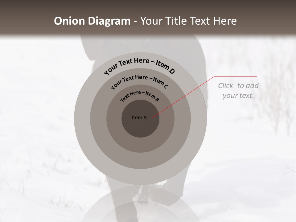 Chocolate Labrador Retriever Snow Background Playing Dog PowerPoint Template