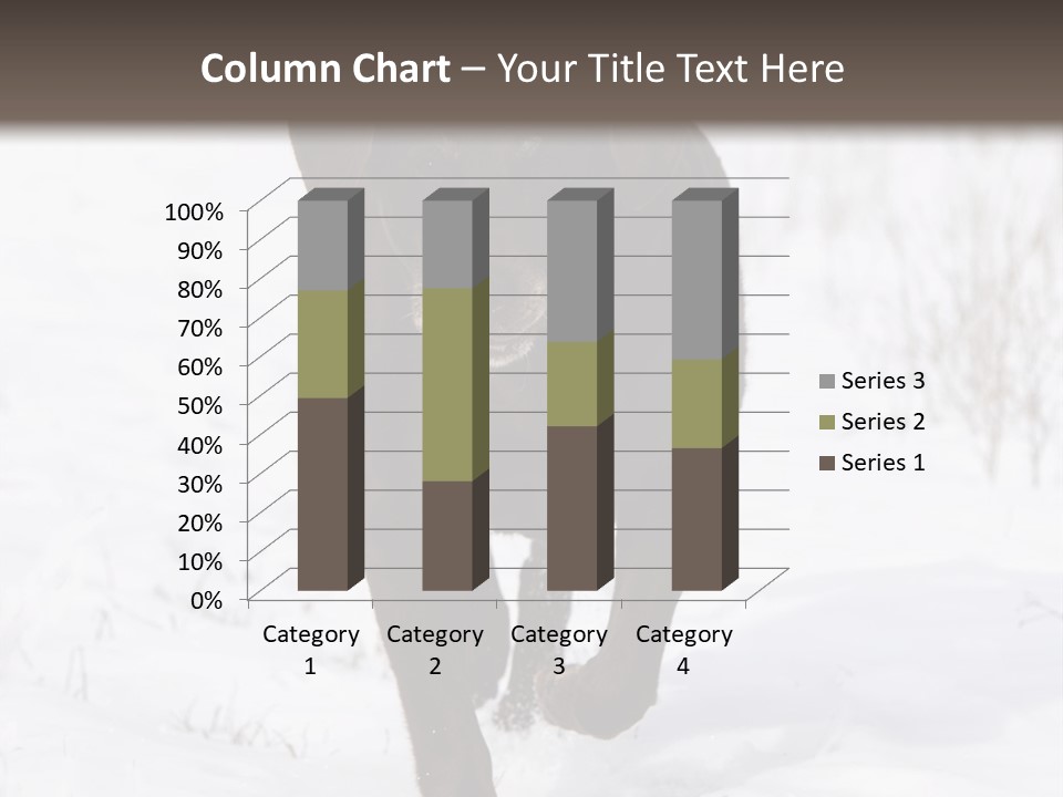 Chocolate Labrador Retriever Snow Background Playing Dog PowerPoint Template