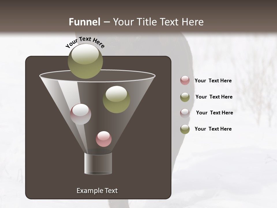 Chocolate Labrador Retriever Snow Background Playing Dog PowerPoint Template