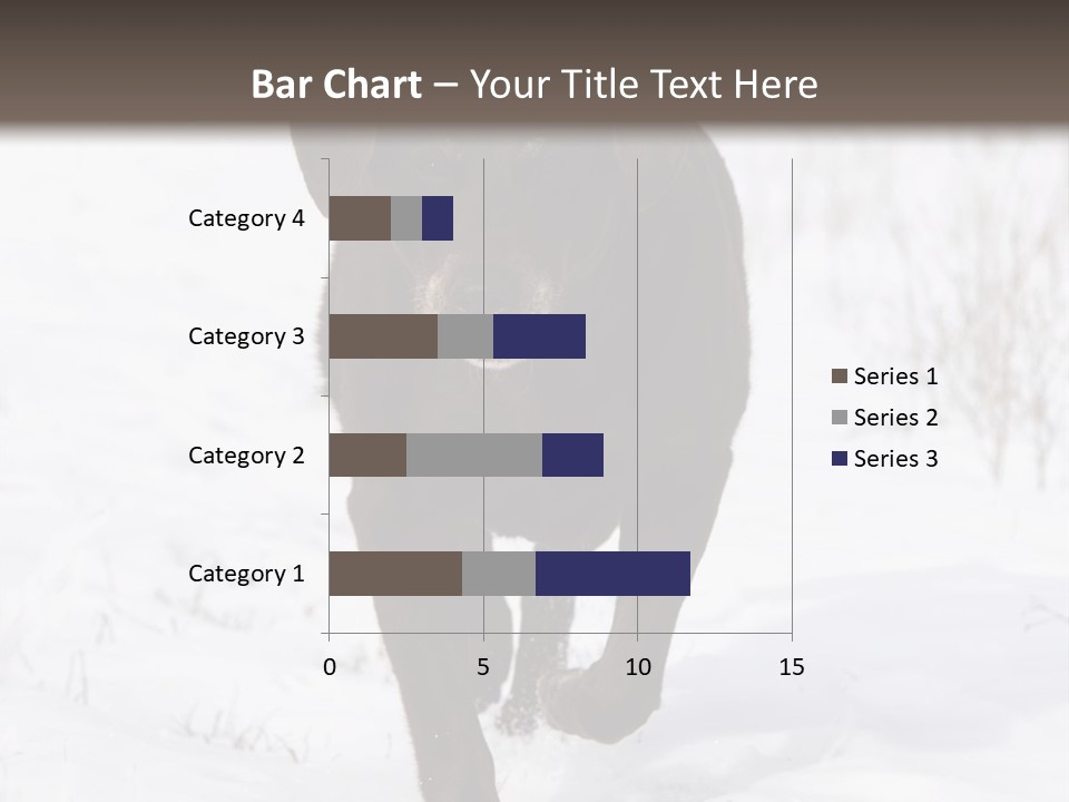 Chocolate Labrador Retriever Snow Background Playing Dog PowerPoint Template