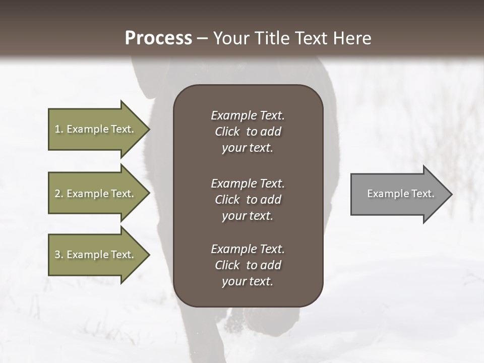 Chocolate Labrador Retriever Snow Background Playing Dog PowerPoint Template