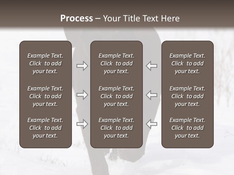 Chocolate Labrador Retriever Snow Background Playing Dog PowerPoint Template