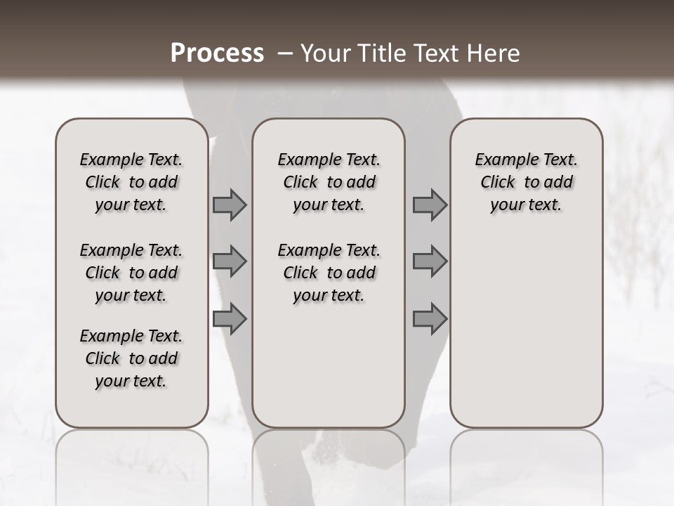 Chocolate Labrador Retriever Snow Background Playing Dog PowerPoint Template