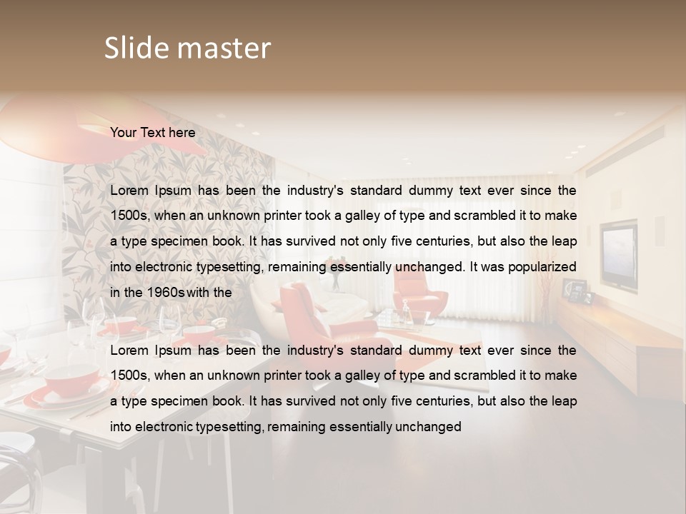 Domestic Room Living Room Home Improvement PowerPoint Template