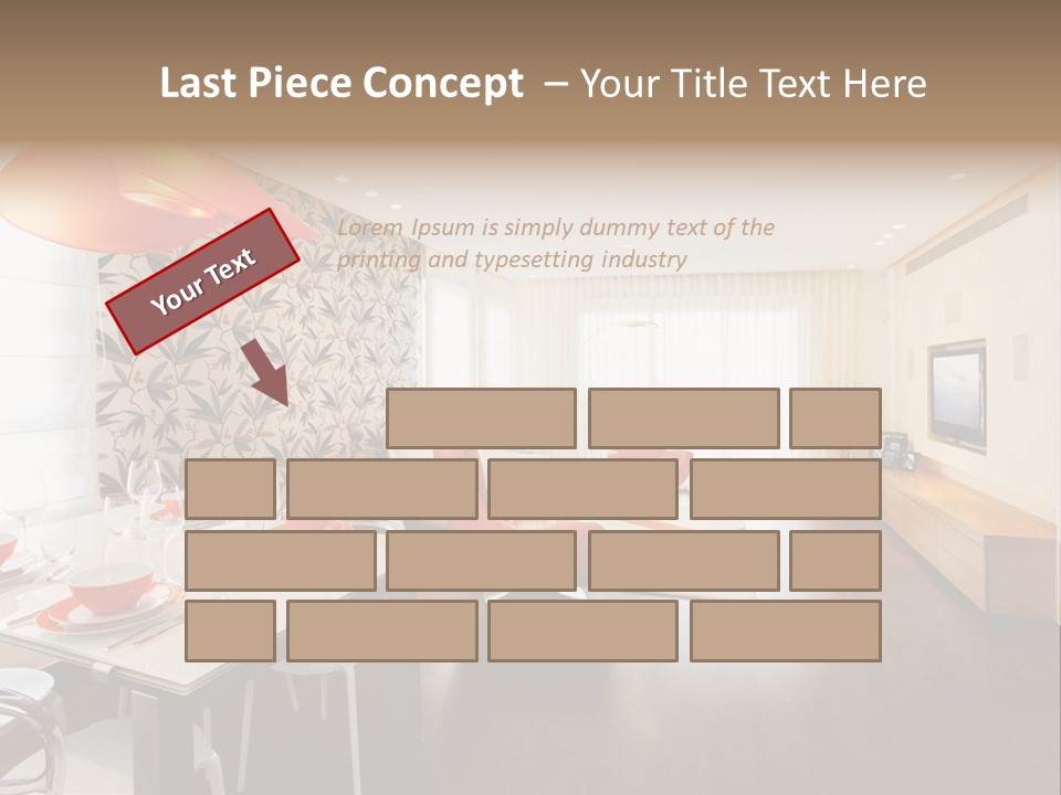 Domestic Room Living Room Home Improvement PowerPoint Template