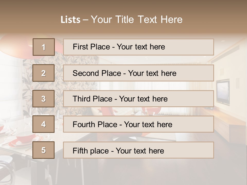 Domestic Room Living Room Home Improvement PowerPoint Template