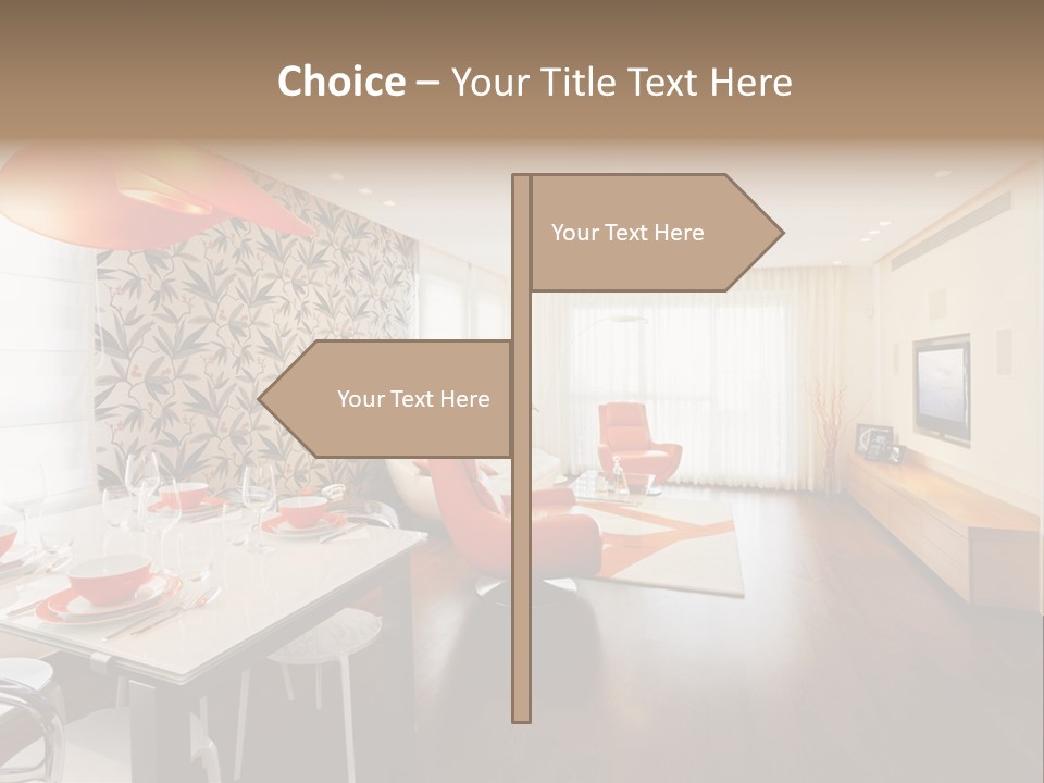 Domestic Room Living Room Home Improvement PowerPoint Template