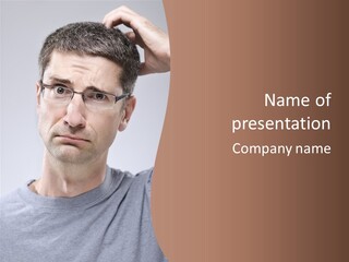 One Person Front View Brown Hair PowerPoint Template