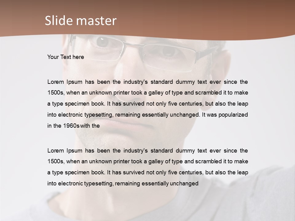 One Person Front View Brown Hair PowerPoint Template