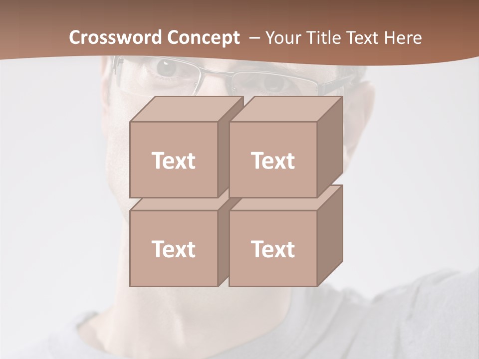 One Person Front View Brown Hair PowerPoint Template