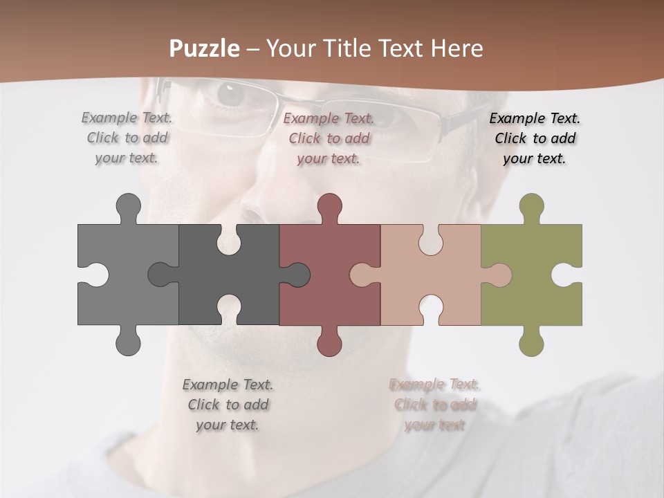 One Person Front View Brown Hair PowerPoint Template