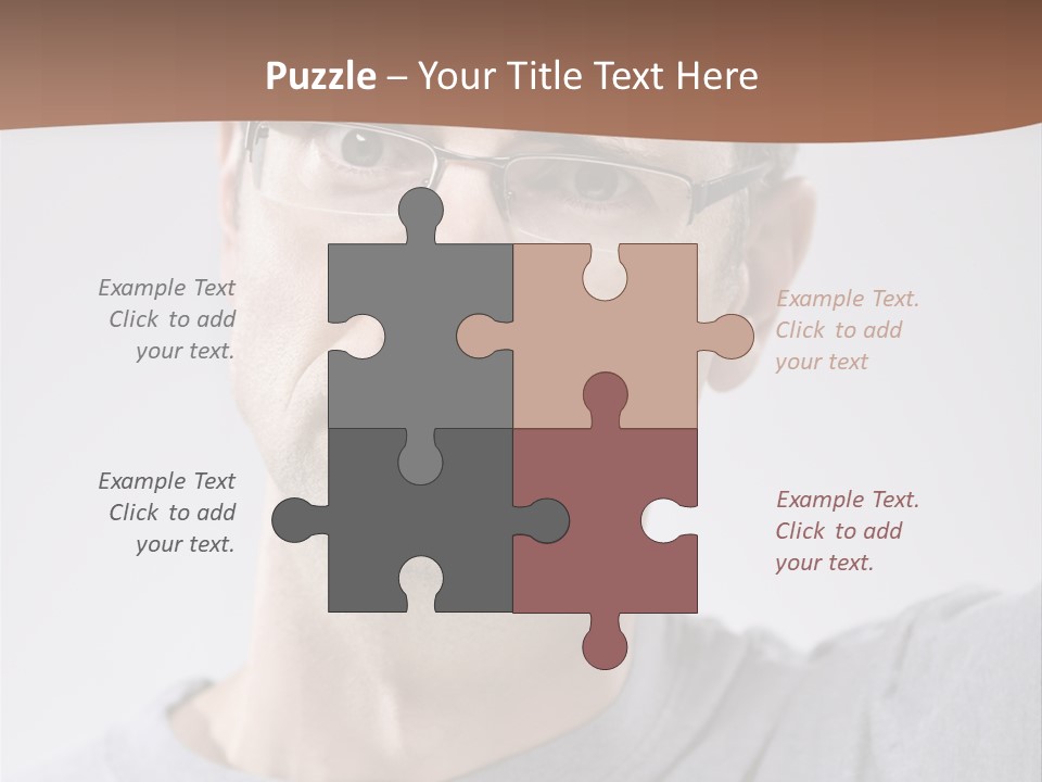 One Person Front View Brown Hair PowerPoint Template