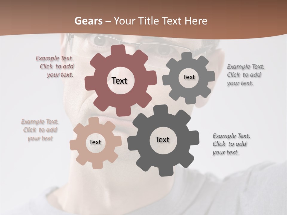 One Person Front View Brown Hair PowerPoint Template