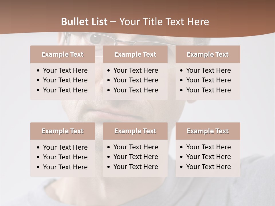 One Person Front View Brown Hair PowerPoint Template