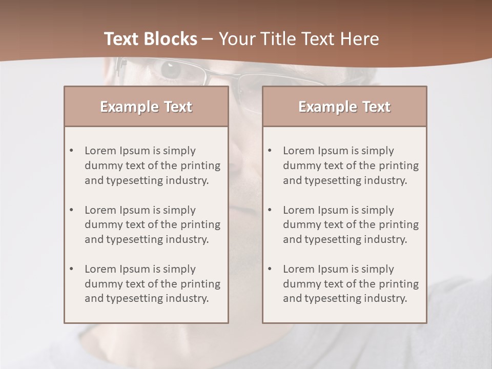 One Person Front View Brown Hair PowerPoint Template