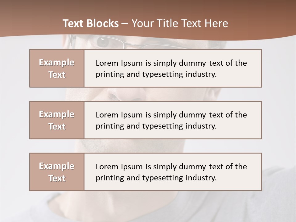 One Person Front View Brown Hair PowerPoint Template