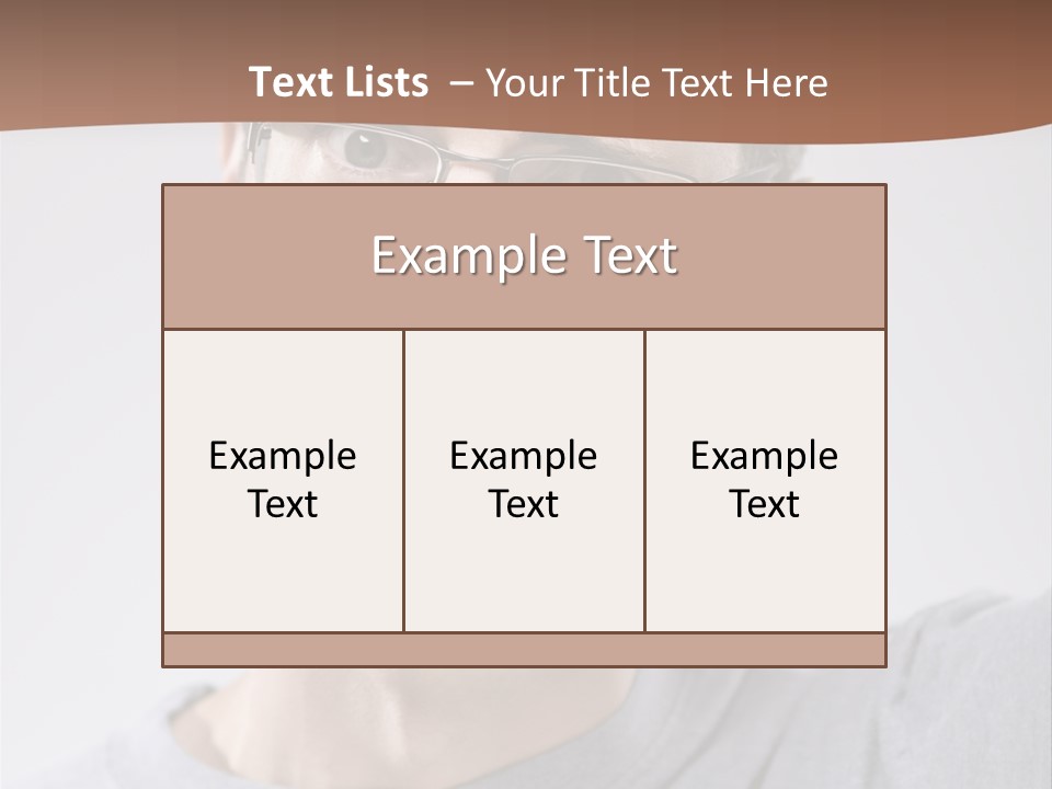 One Person Front View Brown Hair PowerPoint Template