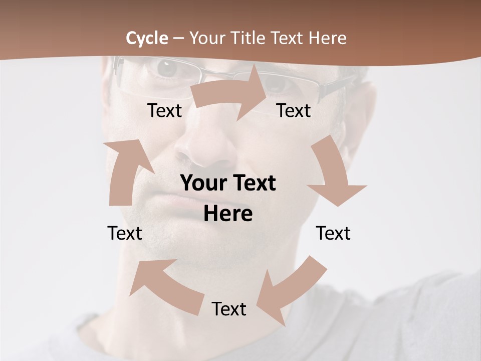 One Person Front View Brown Hair PowerPoint Template