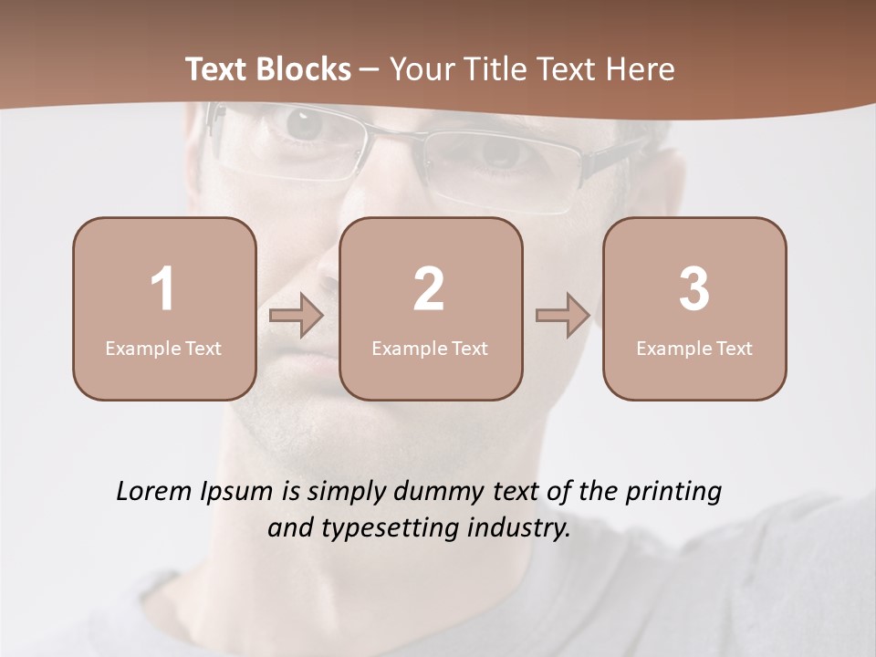 One Person Front View Brown Hair PowerPoint Template