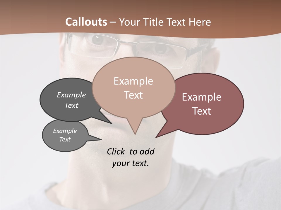 One Person Front View Brown Hair PowerPoint Template