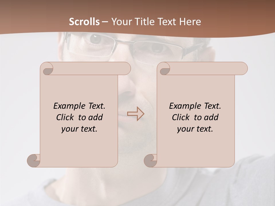 One Person Front View Brown Hair PowerPoint Template