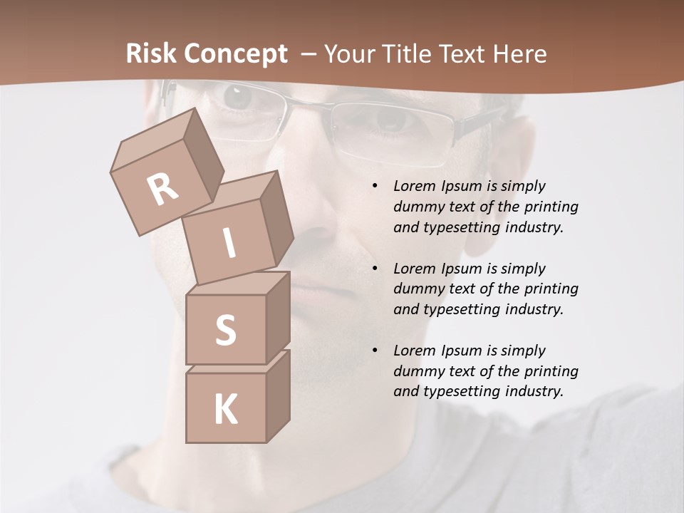 One Person Front View Brown Hair PowerPoint Template