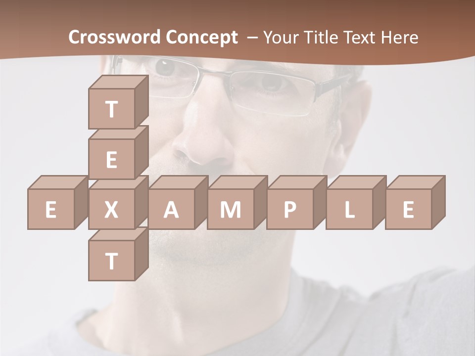 One Person Front View Brown Hair PowerPoint Template