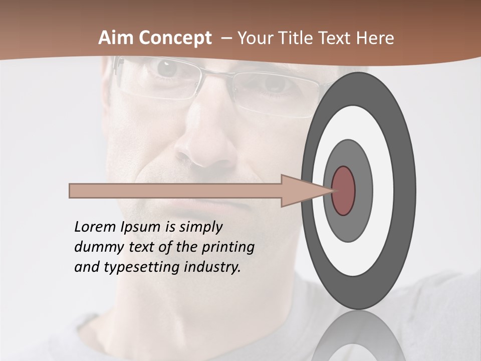 One Person Front View Brown Hair PowerPoint Template