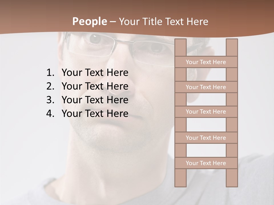 One Person Front View Brown Hair PowerPoint Template