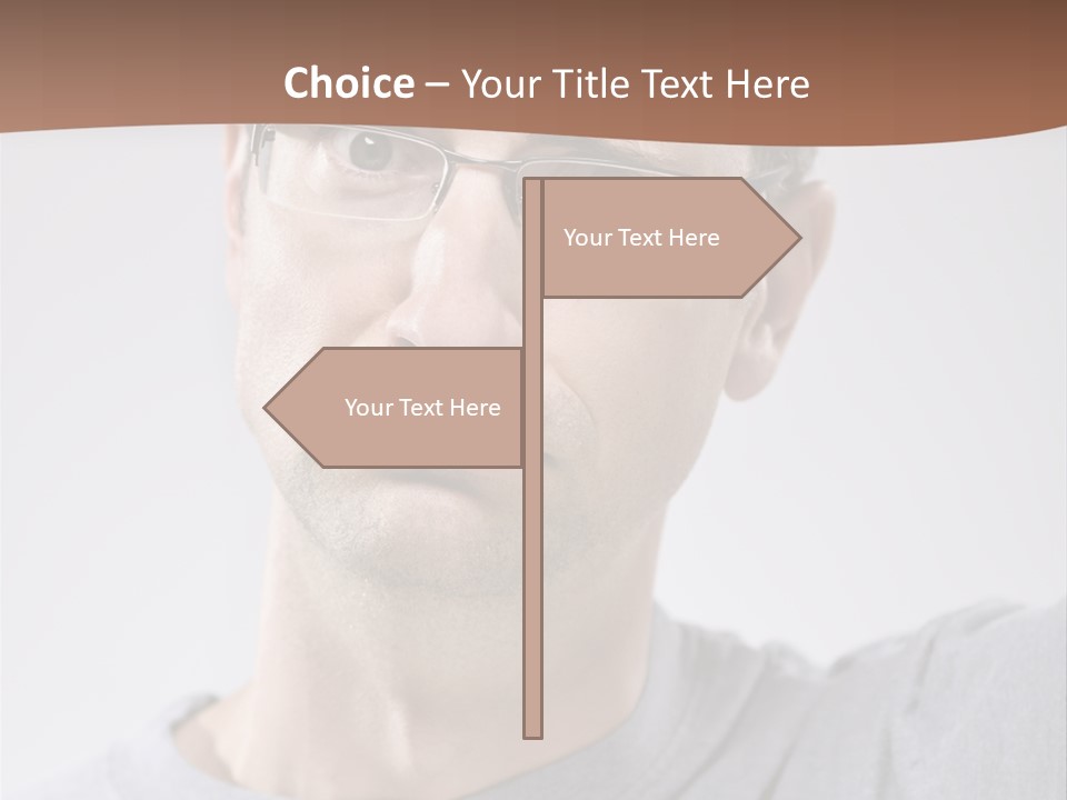 One Person Front View Brown Hair PowerPoint Template