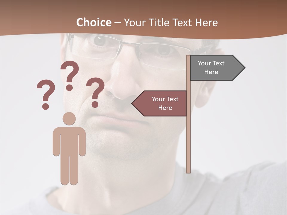 One Person Front View Brown Hair PowerPoint Template