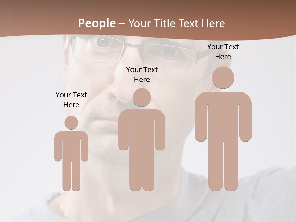 One Person Front View Brown Hair PowerPoint Template