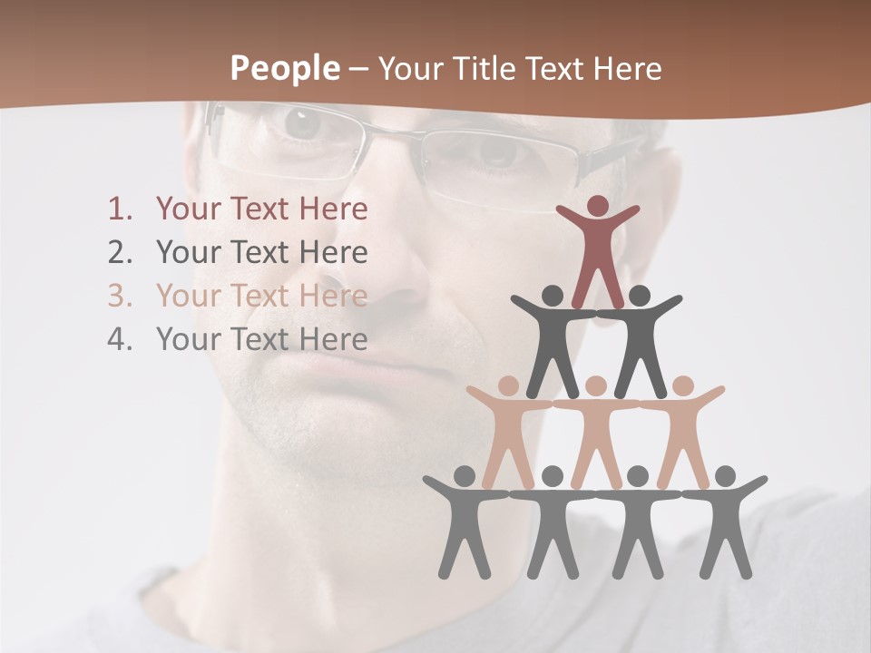 One Person Front View Brown Hair PowerPoint Template