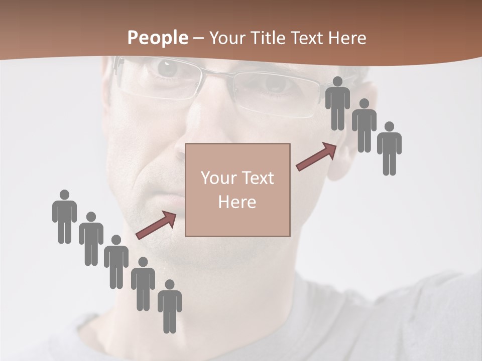 One Person Front View Brown Hair PowerPoint Template