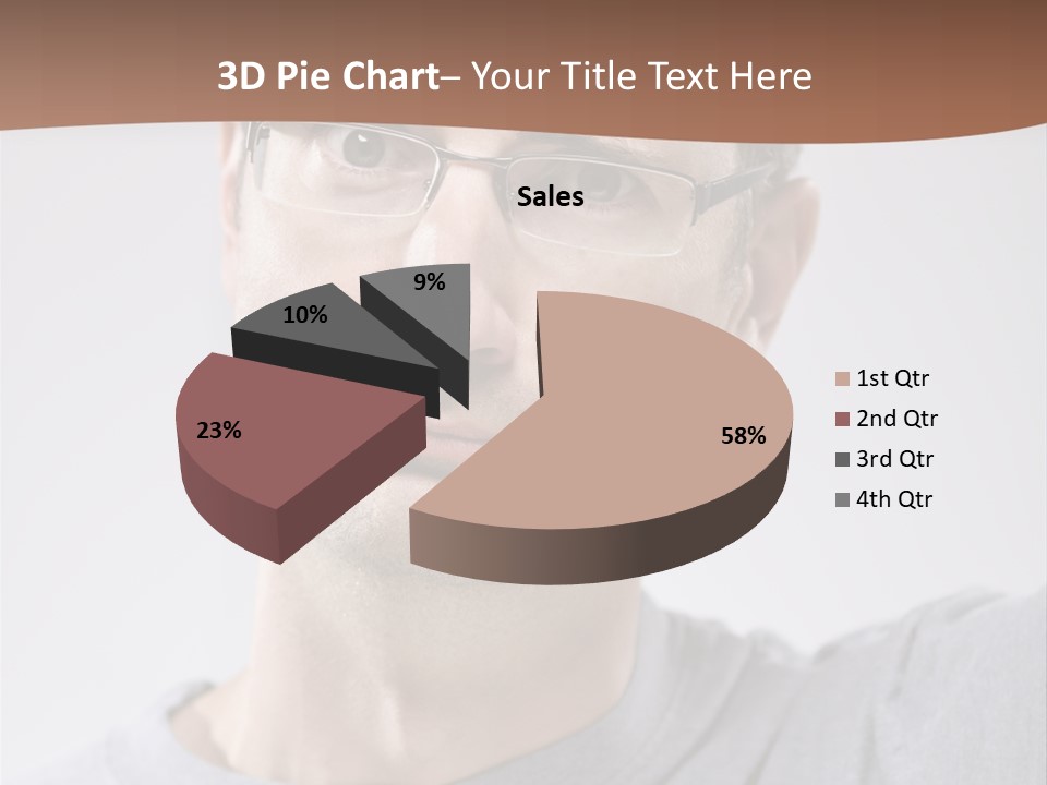 One Person Front View Brown Hair PowerPoint Template