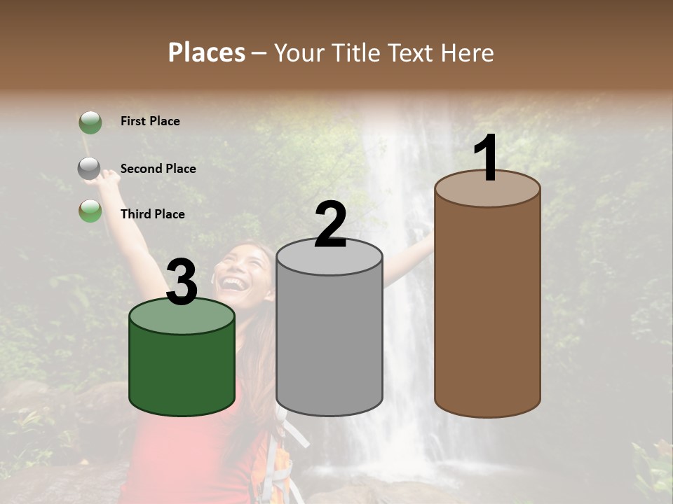 Woman Usa Backpacking PowerPoint Template