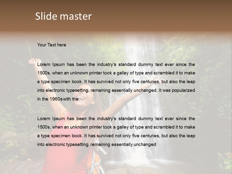 Woman Usa Backpacking PowerPoint Template