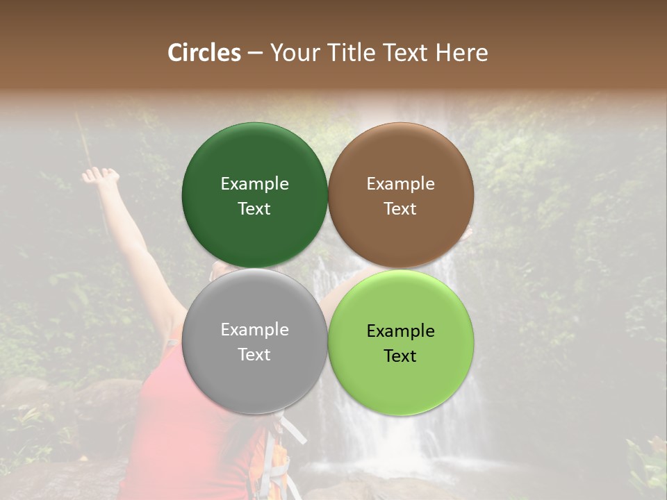 Woman Usa Backpacking PowerPoint Template