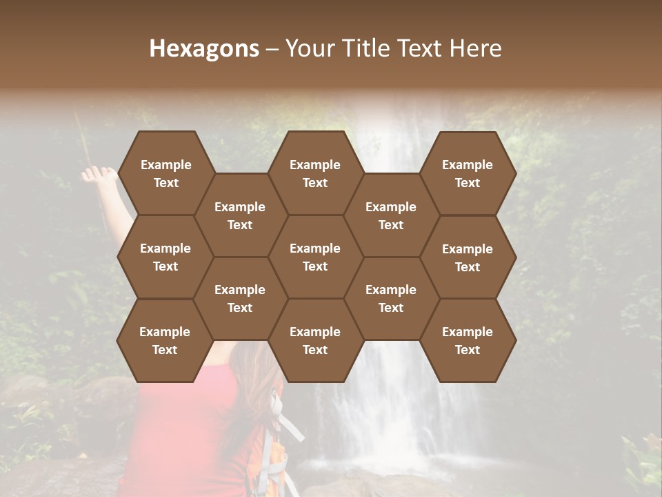 Woman Usa Backpacking PowerPoint Template