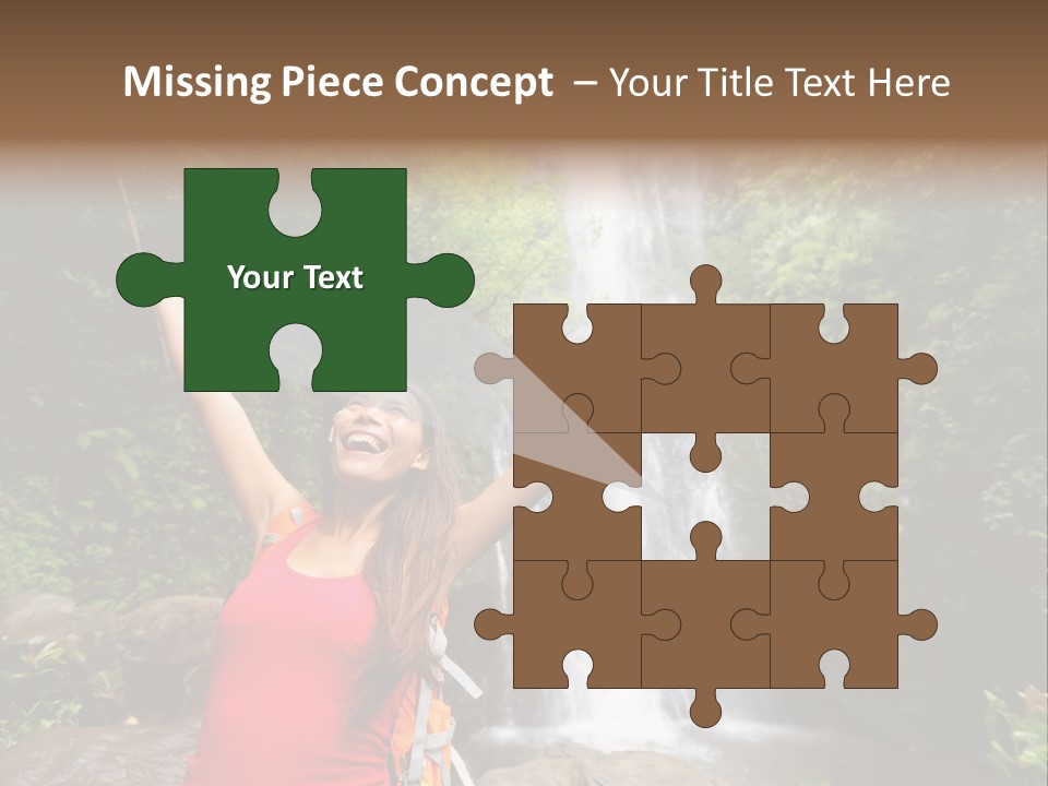 Woman Usa Backpacking PowerPoint Template