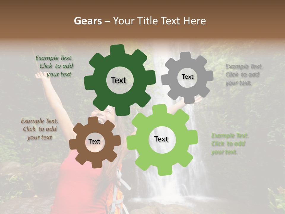 Woman Usa Backpacking PowerPoint Template