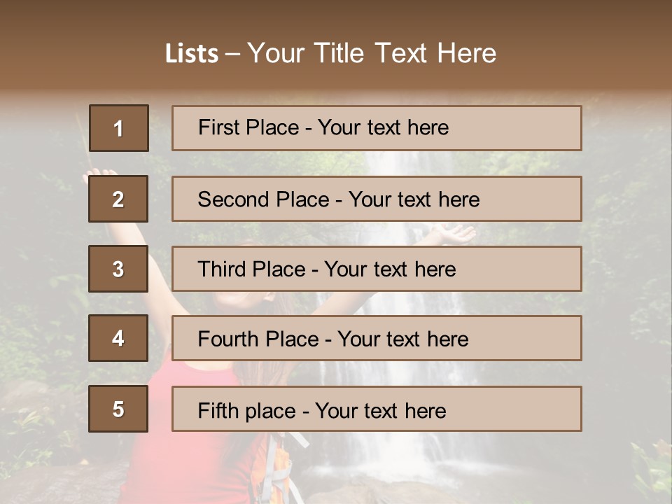 Woman Usa Backpacking PowerPoint Template