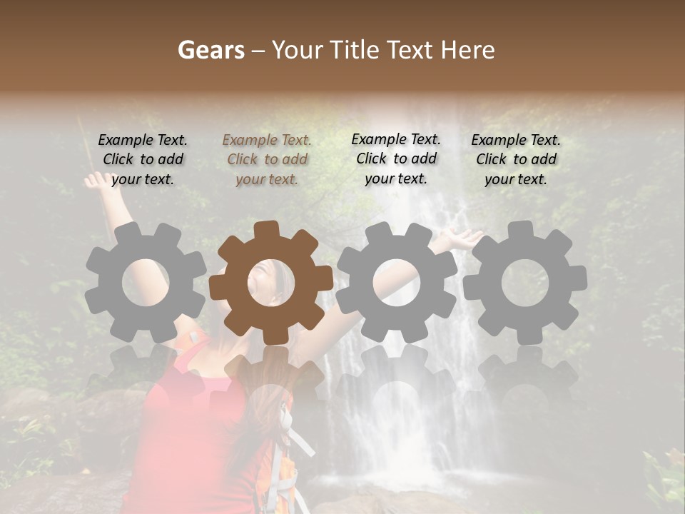 Woman Usa Backpacking PowerPoint Template