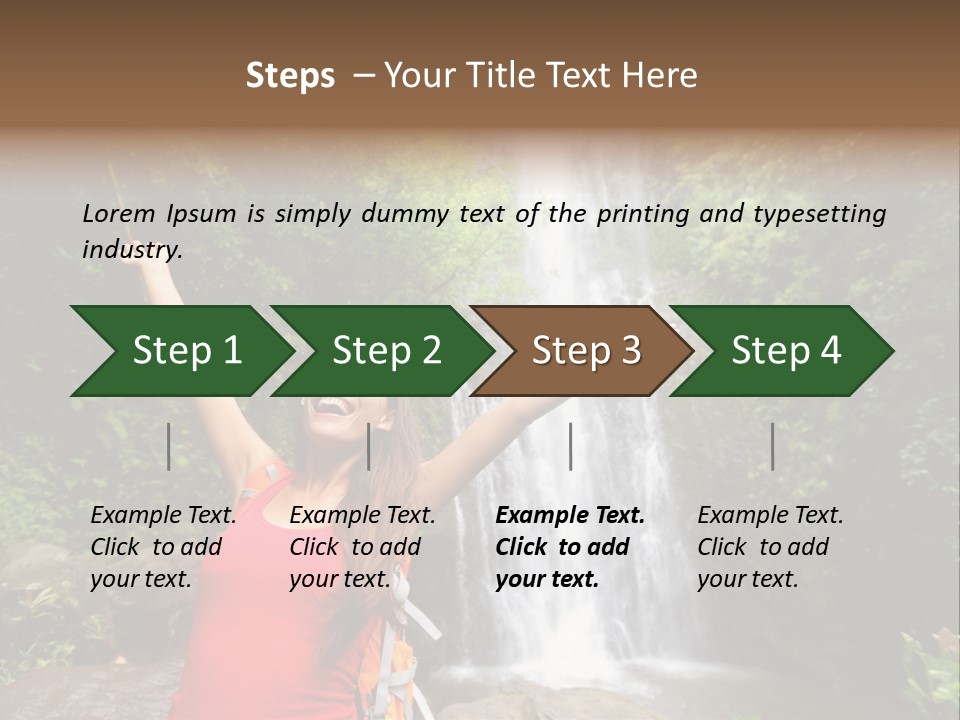 Woman Usa Backpacking PowerPoint Template