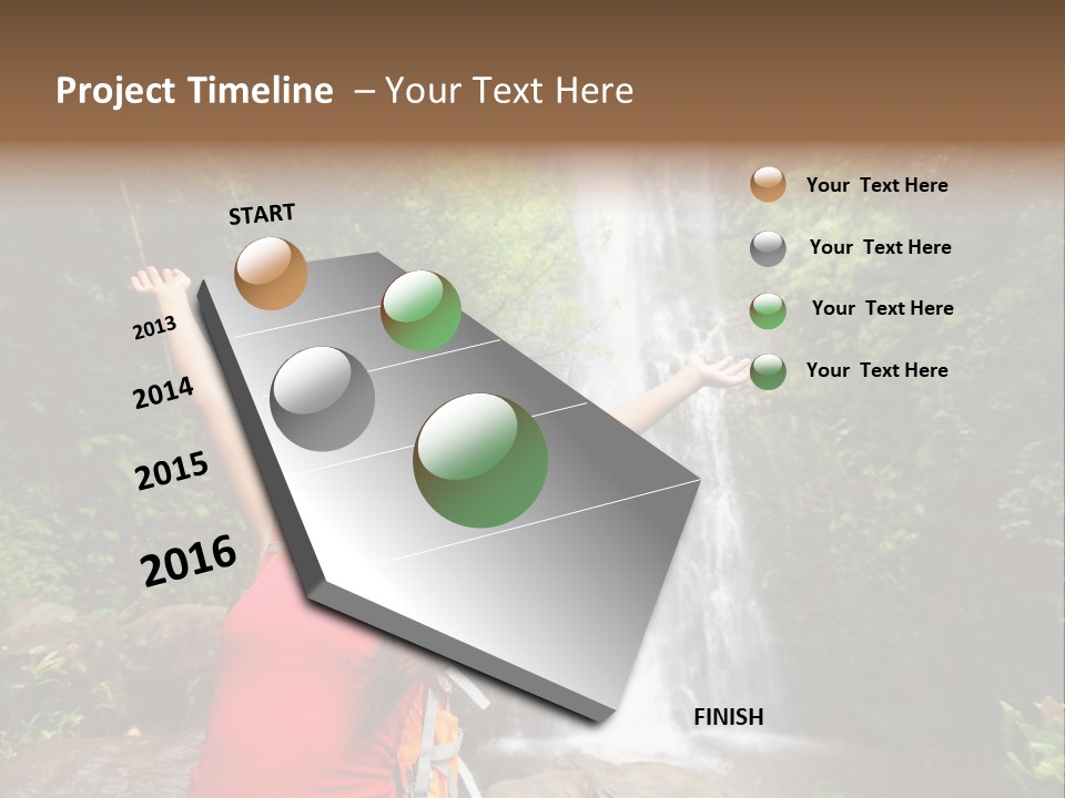 Woman Usa Backpacking PowerPoint Template